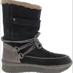 OTBT Leather black/taupe, faux fur lined cold weather boot